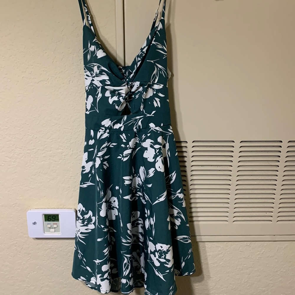 Shein green white floral summer dress size L